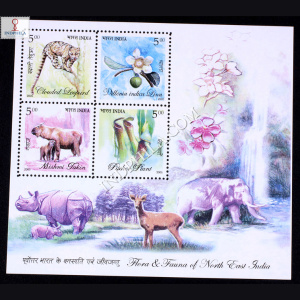 India Flora And Fauna Of North East India Mnh Miniature Sheet