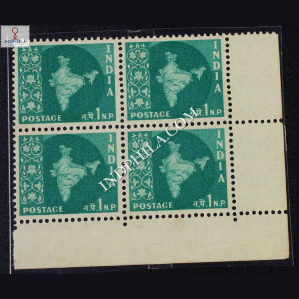 India Map Of India Bright Purple Mnh Block Of Definitive Stamp