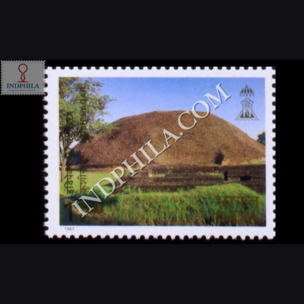 CENTRES OF CULTURE AND TOURISM INDEPEX 97 KUSHINAGAR COMMEMORATIVE STAMP