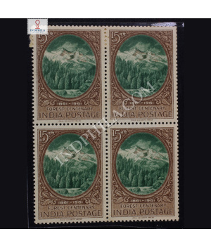 FOREST CENTENARY 1861 1961 BLOCK OF 4 INDIA COMMEMORATIVE STAMP