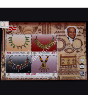 INDIA 2000 INDEPEX ASIANA 2000 14TH ASIAN INTERNATIONAL STAMP EXHIBITION CALCUTTA GEMS AND JEWELLERY MNH MINIATURE SHEET
