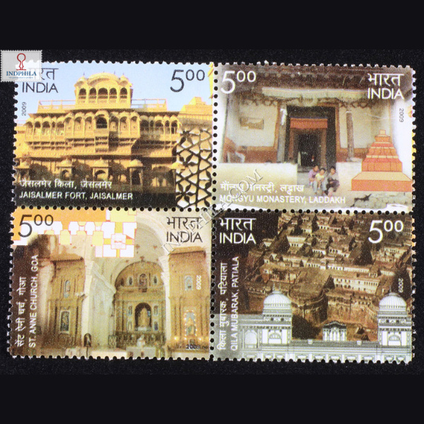 INDIA 2009 HERITAGE MONUMENTS MNH SETENANT BLOCK