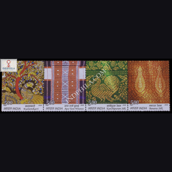 INDIA 2009 TRADITIONAL TEXTILES OF INDIA  MNH SETENANT STRIP