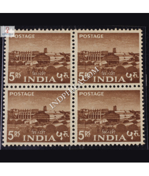INDIA 1955 SINDRI FERTILISER FACTORY BROWN MNH BLOCK OF 4 DEFINITIVE STAMP