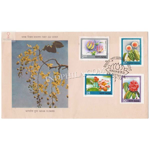 India 1977 Indian Flowers Fdc