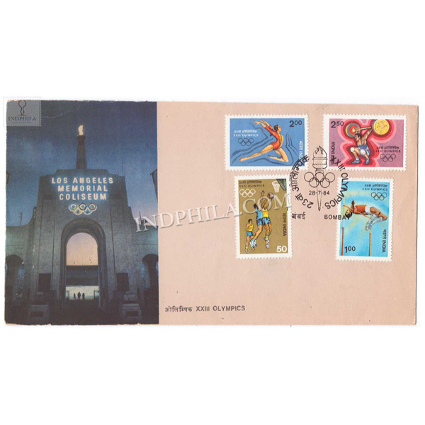 India 1984 Xxiii Oyympic Games Los Angeles Fdc
