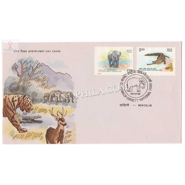 India 1986 50th Anniversary Of Corbett National Park Fdc