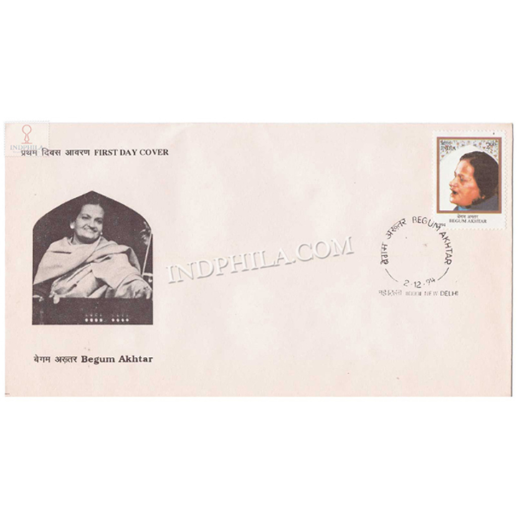 India 1994 80Th Birth Anniversary Of Begum Akhtar Fdc - Largest Online ...