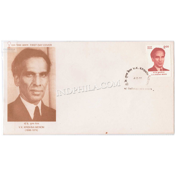 India 1997 Birth Centenary Of V K Krishna Menon Fdc