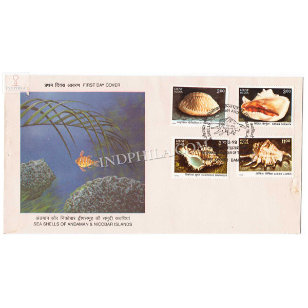 India 1998 International Year Of The Ocen Sea Shells Of Andaman And Nicobar Islands Fdc