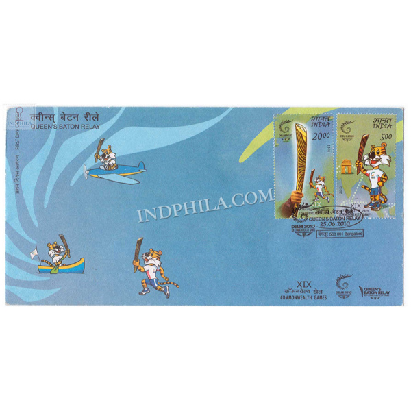 India 2010 Queens Baton Relay Xix Commonwealth Games Fdc