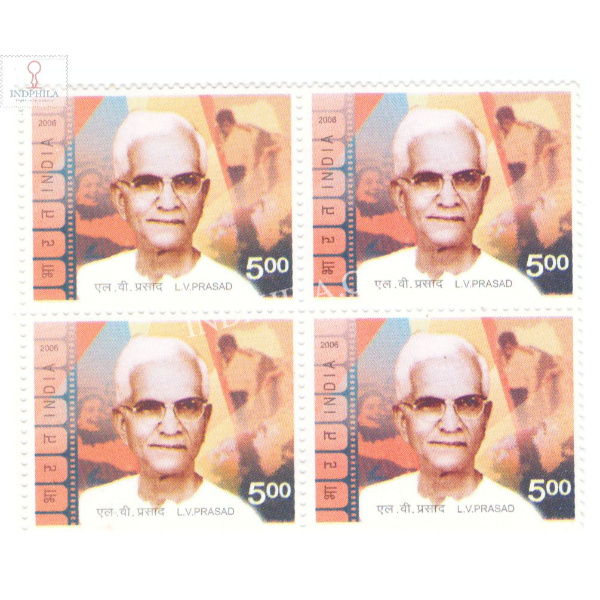 India 2006 L V Prasad Mnh Block Of 4 Stamp