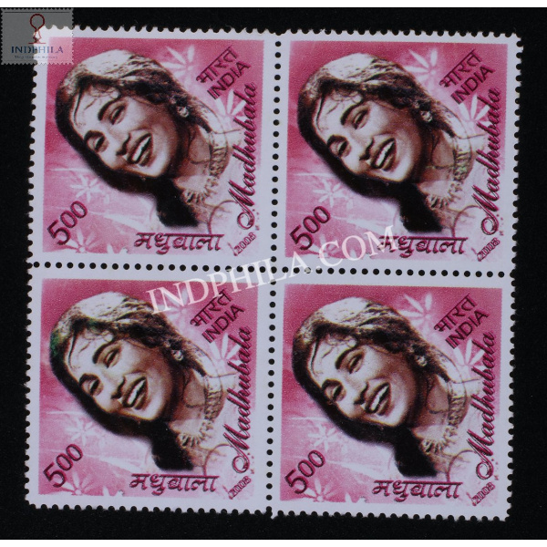 India 2008 Madhubala Mnh Block Of 4 Stamp