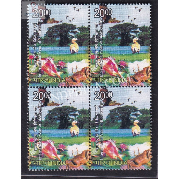 India 2010 International Year Of Biodiversity S1 Mnh Block Of 4 Stamp