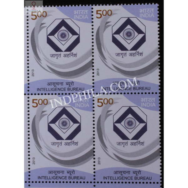 India 2013 Intelligence Bureau Mnh Block Of 4 Stamp