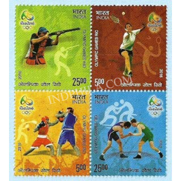 India 2016 Games Of The Xxxi Olympic Mnh Setenant Block