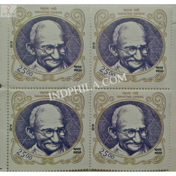 India 2018 India South Africa Joint Issue Gandhi Mnh Block Of 4 Stamp