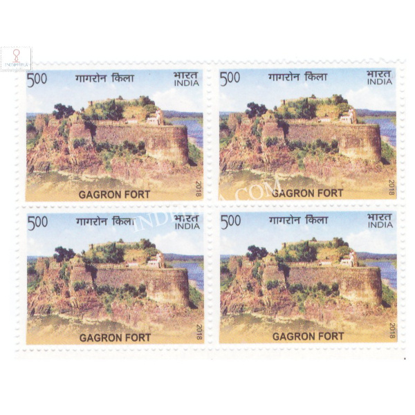 India 2018 Unesco World Heritage Sites In India Forts Gagron Fort Mnh Block Of 4 Stamp