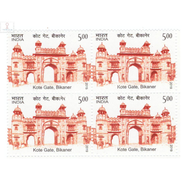 India 2019 Historical Gates Of Indian Forts And Monuments Bikaner Mnh Block Of 4 Stamp