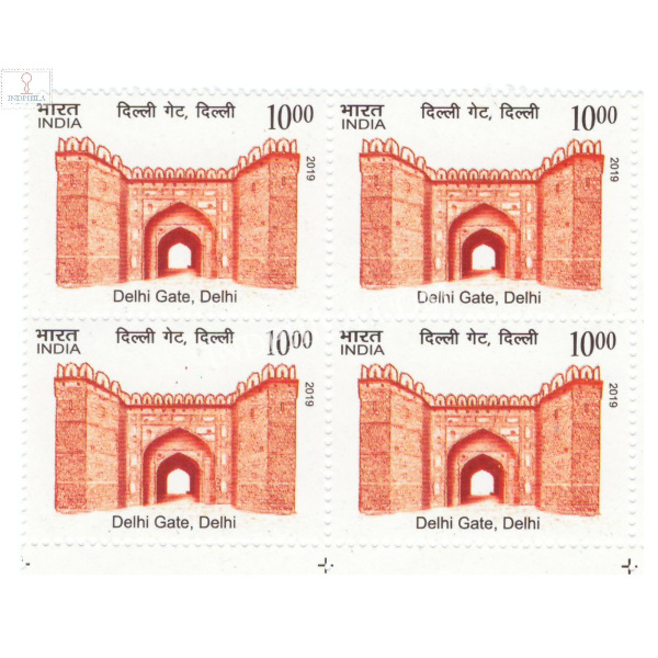 India 2019 Historical Gates Of Indian Forts And Monuments Delhi Gate Mnh Block Of 4 Stamp