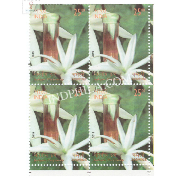 India 2019 Indian Perfumes Jasmine S1 Mnh Block Of 4 Stamp