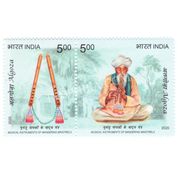 India 2020 Algoza Musical Instruments Of Wandering Minstrels Mnh Setenant Pair