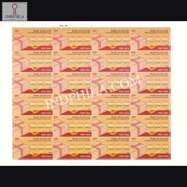 India 2022 Pincode Mnh Full Sheet 24 Stamps