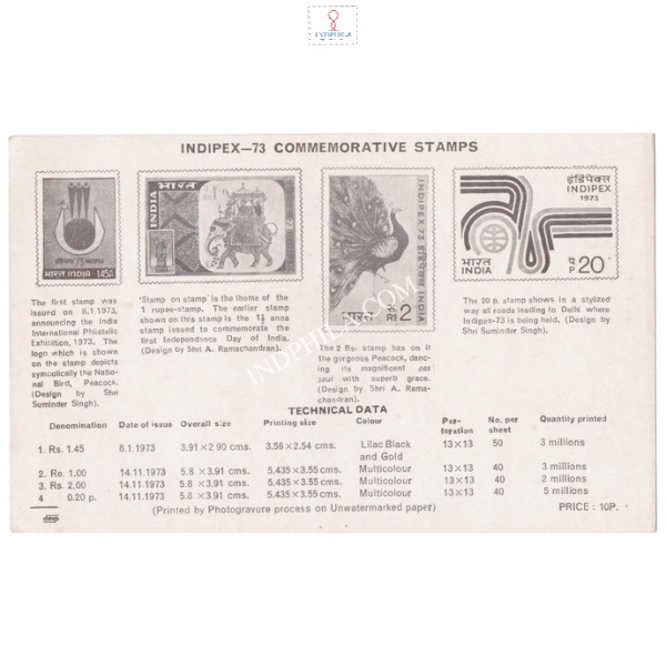 Indipex 73 India International Philatelic Exhibiti New Delhi Brochure 1973