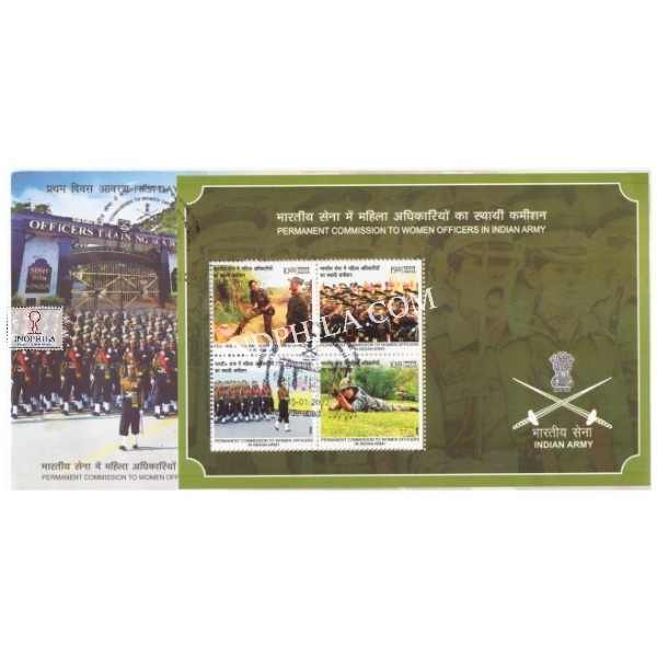 Miniature Sheet First Day Cover Of Permanent Commission To Women Officers In Indian Army 15 Jan 2022