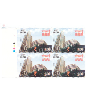 India 2016 Bombay Stock Exchange Mnh Block Of 4 Traffic Light Stamp