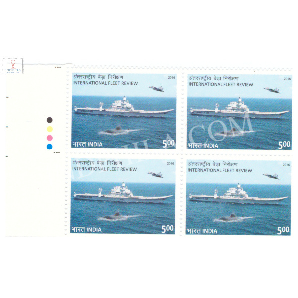 India 2016 International Fleet Review Mnh Block Of 4 Traffic Light Stamp