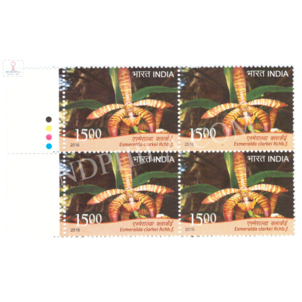 India 2016 Orchids Esmeraldaclarkel Mnh Block Of 4 Traffic Light Stamp