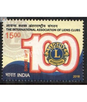 India 2018 Lions Centenary Mnh Single Stamp