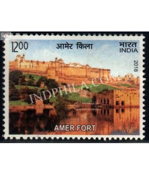 India 2018 Unesco World Heritage Sites In India Forts Amer Fort Mnh Single Stamp