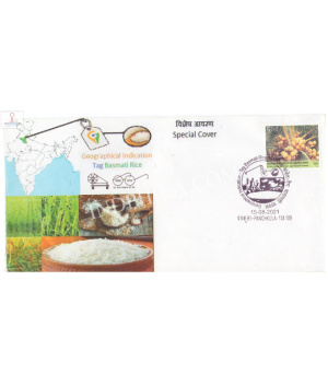 India 2021 Gi Tag Special Cover Of Basmati Rice Was Released On 15th August 2021 Panchkula Haryana