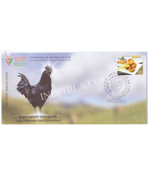 India 2021 Gi Tag Special Cover Of Jhabua Kadaknath Black Chicken Meat Was Released On 17th August 2021 Bhopal Madhya Pradesh