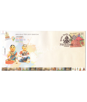 India 2021 Gi Tag Special Cover Of Kinhal Toys Was Released On 31st August 2021 Kinhal Karnataka