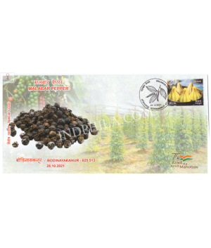 India 2021 Gi Tag Special Cover Of Malabar Pepper Was Released On 28th October 2021 Bodinayakanur Tamilnadu