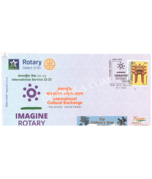 India 2022 Special Cover Of International Cultural Exchange Imagine Rotary From Bangalore Karnataka