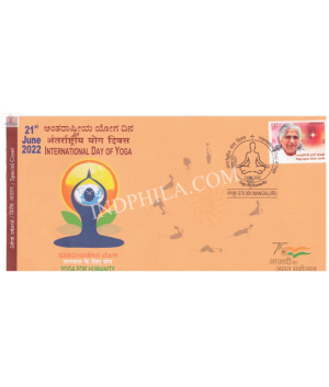 India 2022 Special Cover Of International Day Of Yoga From Mangaluru Karnataka