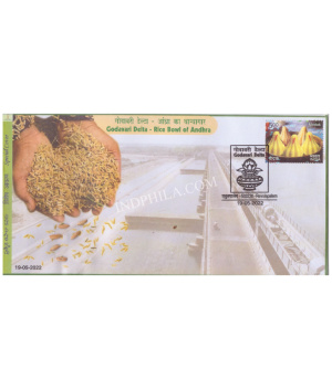 India 2022 Unususal Special Cover Of Godavari Delta Rice Bowl Of Andhra With A Real Pices Of Rice Affixed On Cover Was Released On 19th May 2022