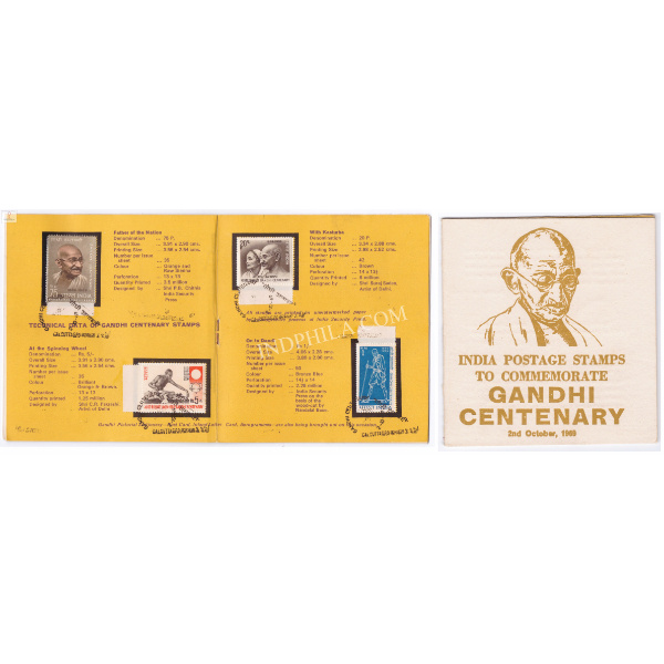 India Postage Stamps To Commemorate Gandhi Centenary Presentation Pack