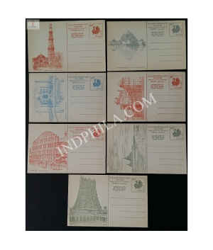 World Philatetic Exhibition New Delhi Set Of 7 Postcards