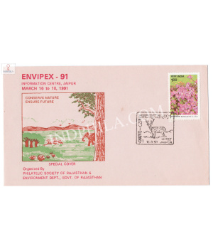 India 1991 Special Cover Of Envipex 1991 Information Centre Conserve Nature Ensure Future Jaipur