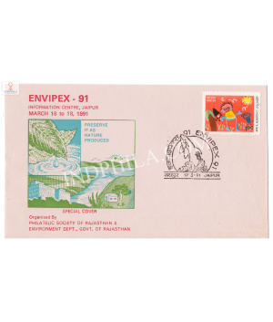 India 1991 Special Cover Of Envipex 1991 Information Centre Preserve It As Nature Produced Jaipur