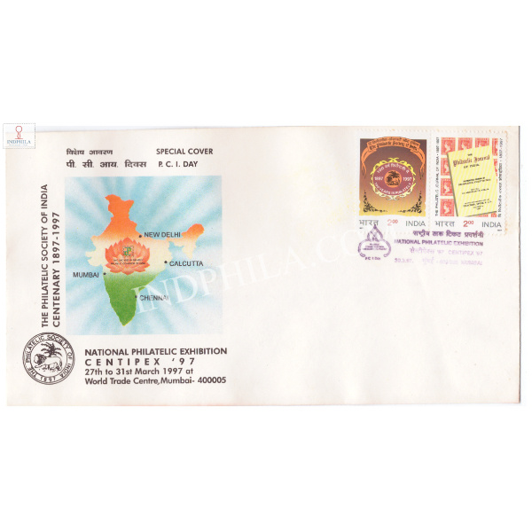 India 1997 Special Cover Of The Philatelic Society Of India Centipex 97 P C I Day 1997 Mumbai