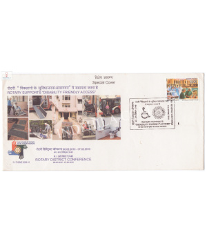 India 2010 Special Cover Of Rotary Supports Disability Friendly Access 2010 Mumbai