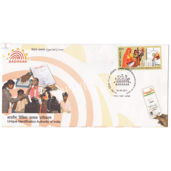 India 2011 Special Cover Of Aadhaar Unique Identification Authority Of India 2011 Jaipur