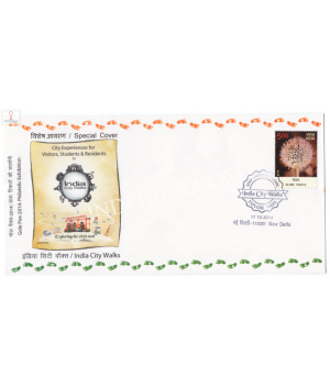 India 2014 Special Cover Of Gole Pex 2014 Philatelic Exhibition Indian City Walks New Delhi