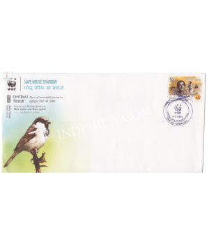 India 2014 Special Cover Of Save House Sparrow Wwf Chitrali 2014 New Delhi